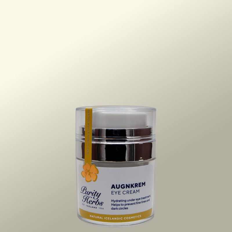 Purity Herbs Augnkrem - Eye cream jar on a light  background