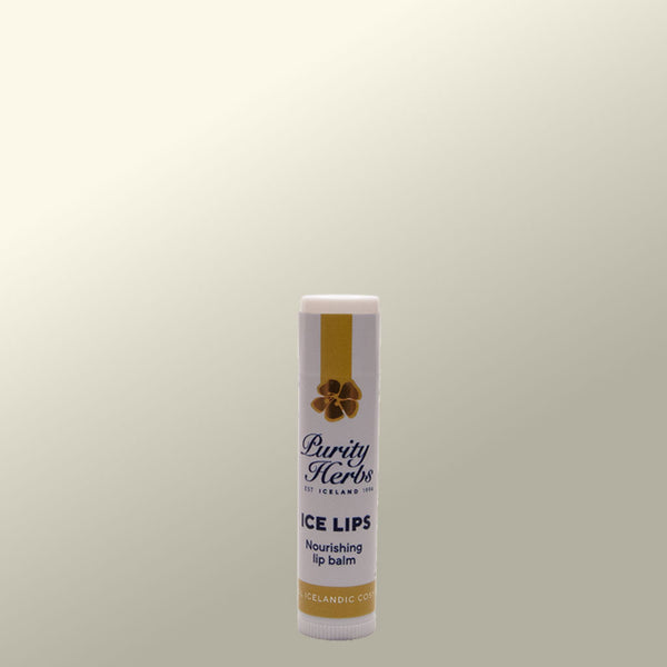 Purity Herbs Ice Lip lip balm tube on a light grey background
