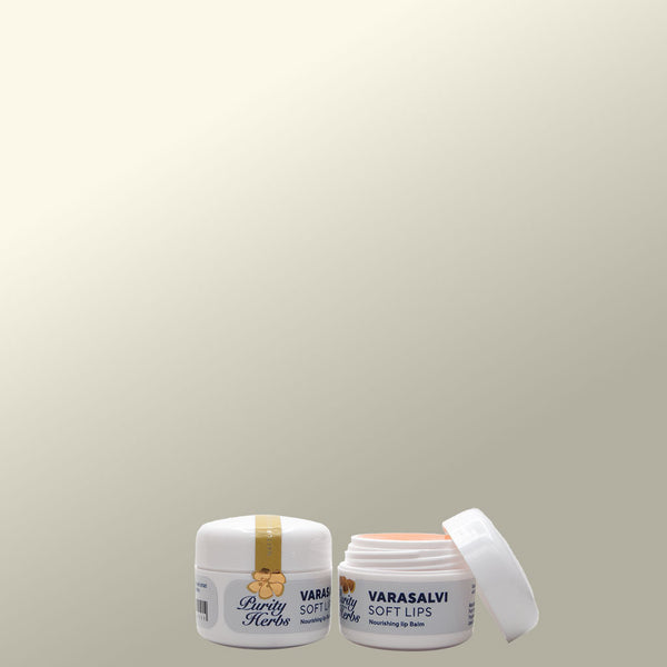 Two jars of Varasalvi Soft Lips on a beige background