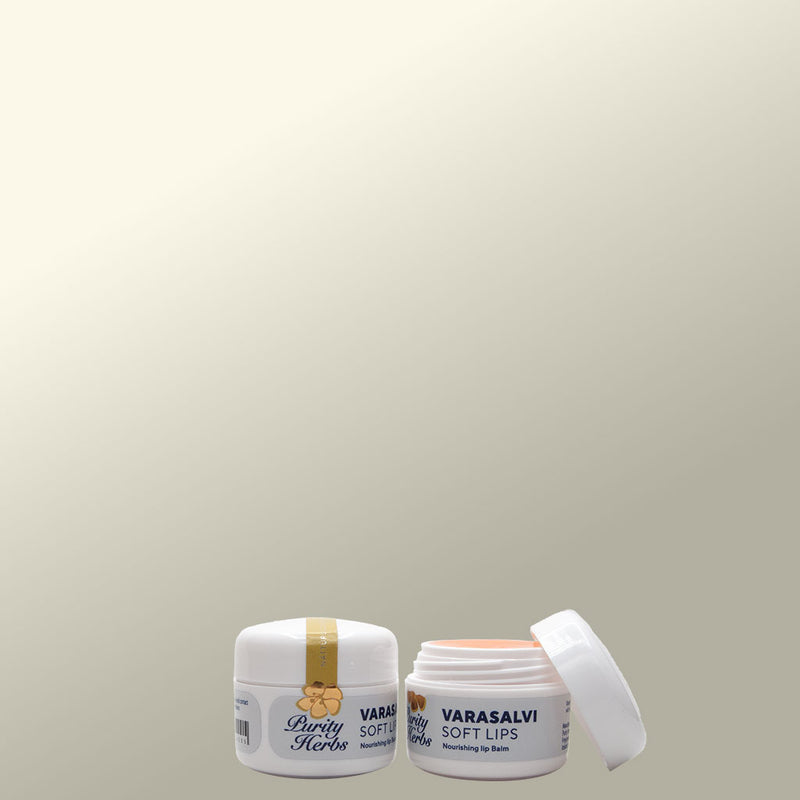 Two jars of Varasalvi Soft Lips on a beige background