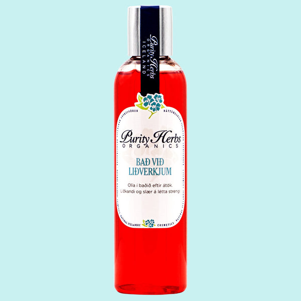 Bað við liðverkjum er olía í baðið sem slær á strengi.