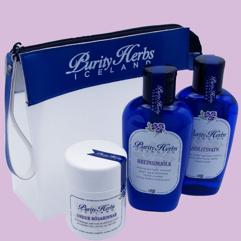 Andlitsvörur gjafasett Náttúruleg fegurð inniheldur andlitshreinsi og andlitskrem fyrir þroskaða húð frábær konudagsgjöf fyrir allar dömur