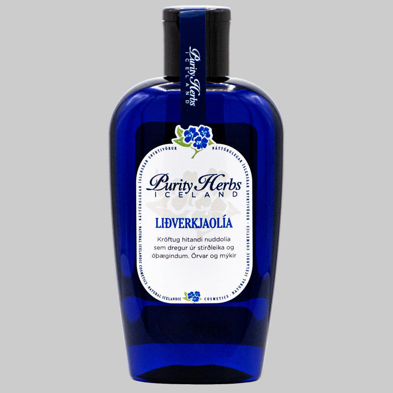 Kröftug örvandi olía sem dregur úr stirðleika og öðrum óþægindum